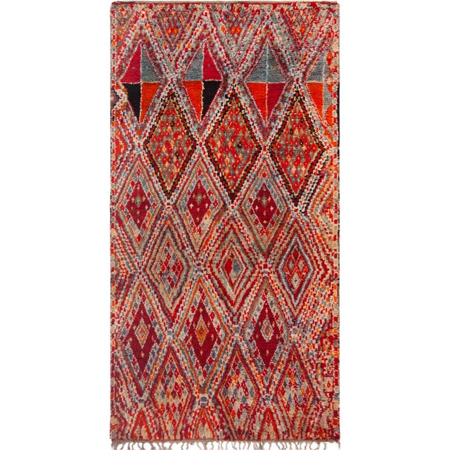 Beautiful Colorful Vintage Moroccan Geometric Tribal Rug, Country of origin: Morocco, Circa date: Vintage