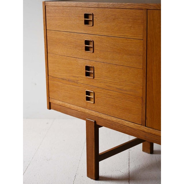 Vintage Scandinavian Oak Sideboard with Drawers and Doors, 1960s For Sale - Image 10 of 13