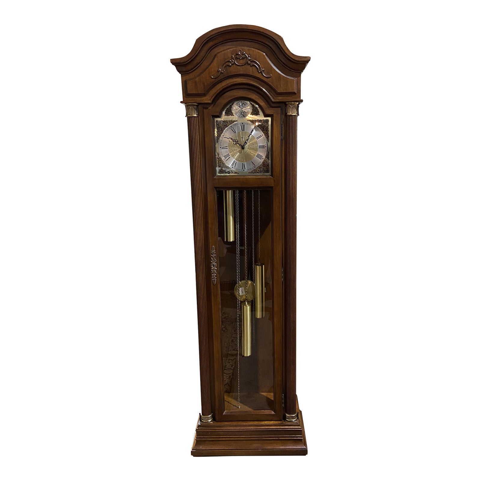 Late 20th Century Ridgeway Tempus Fugit Grandfather Clock Chairish