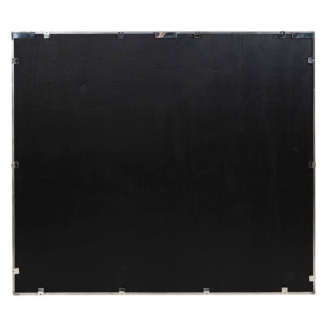 Mid-Century Modern Italian Brass and Chrome Wall Mirror, 1970s For Sale - Image 6 of 7