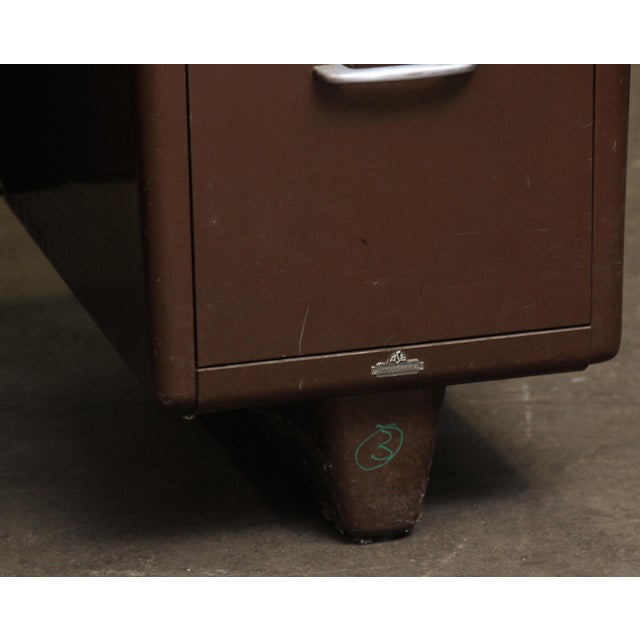 Vintage Mid Century All Steel Tanker Office Desk For Sale - Image 6 of 9