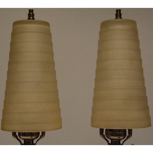 Art Deco Vanity Lamps Set of Two - a Pair For Sale - Image 4 of 8