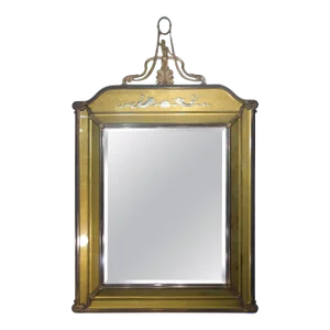 19th Century Italian Liberty Style Metal and Glass Facet Mirror Circa 1890