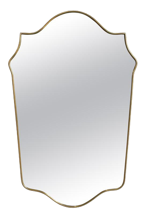 Mid-Century Italian Wall Mirror with Brass Frame, 1960s