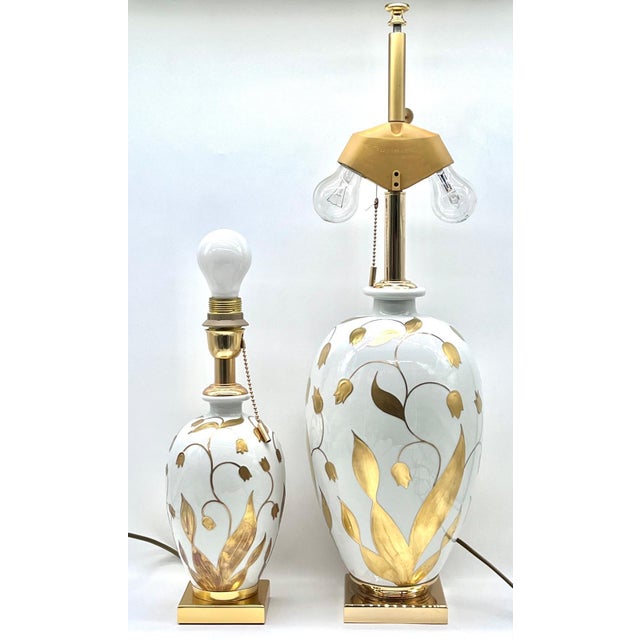 For sale is an exceptional pair of table lamps from the renowned Mangani manufactory in Florence. The lamps captivate with...