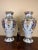Large pair of Desvres Fourmaintraux Courquin earthenware vases 19th century. Very Fine earthenware decorative objects with...