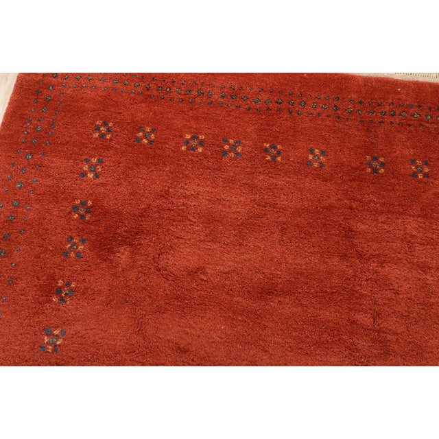 Textile Gabbeh Rug 8’2” X 10’5” Red Wool Vintage Hand-Knotted Oriental Carpet For Sale - Image 7 of 15