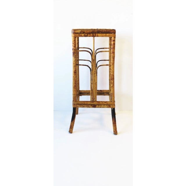 Wicker Bamboo Pedestal Column Stand For Sale - Image 9 of 13