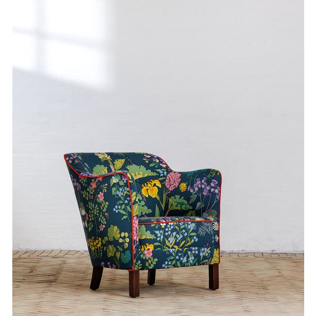Armchair Redressed in Print by Gocken Jobs, 1940s For Sale - Image 4 of 4