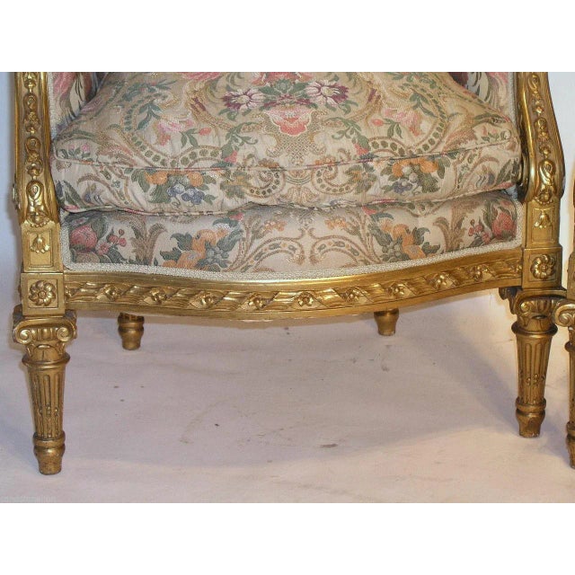Early 19th Century Antique Louis XVI Bergere Wing Chairs -One Chair Only- 2 Avaible For Sale In New York - Image 6 of 8