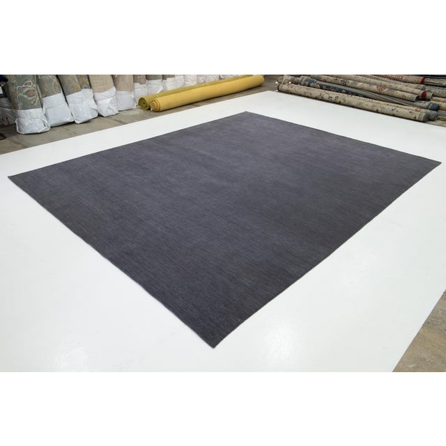 Modern Apadana's Modern Handmade Gabbeh Plush Wool Rug in Gray For Sale - Image 3 of 11