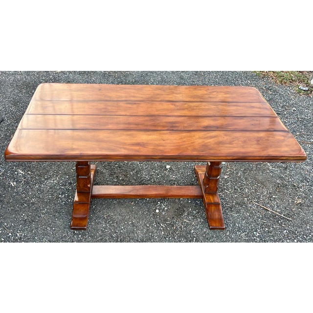 Abc Carpet & Home Rustic European Trestle Dining Table For Sale - Image 11 of 11