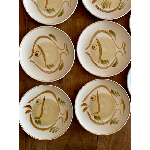 Vintage French Plates from Salins, 1970s, Set of 8 For Sale - Image 4 of 12