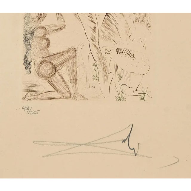 Blanchefleur is a contemporary artwork realized by Salvador Dalì in 1972. Etching and drypoint on watermarked paper...