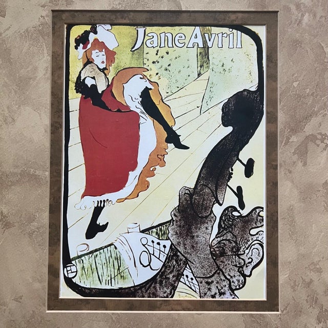Illustration 1990s Henri De Toulouse-Lautrec “Jane Avril” Art Nouveau Framed Reproduction Print For Sale - Image 3 of 3