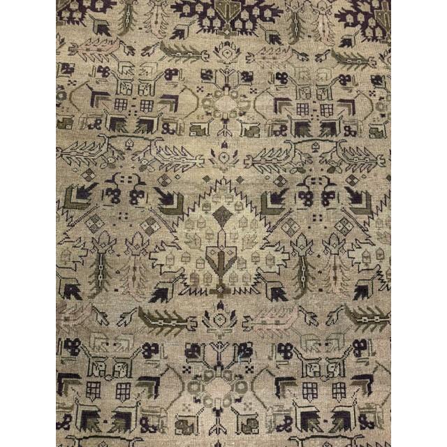 1900s Camel Field Geometric Antique Amritsar Indian Knotted Wool Oversized Rug For Sale - Image 4 of 7
