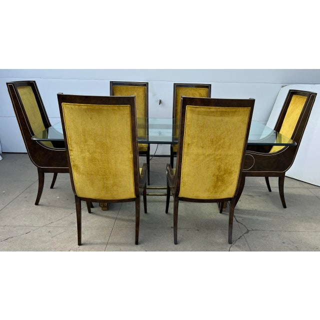Burnt Umber 1970s Bernhard Rohne Acid-Etched Brass Dining Set. For Sale - Image 8 of 12