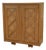 Light Oak Wardrobe with Geometric Lattice Pattern, 1940s For Sale