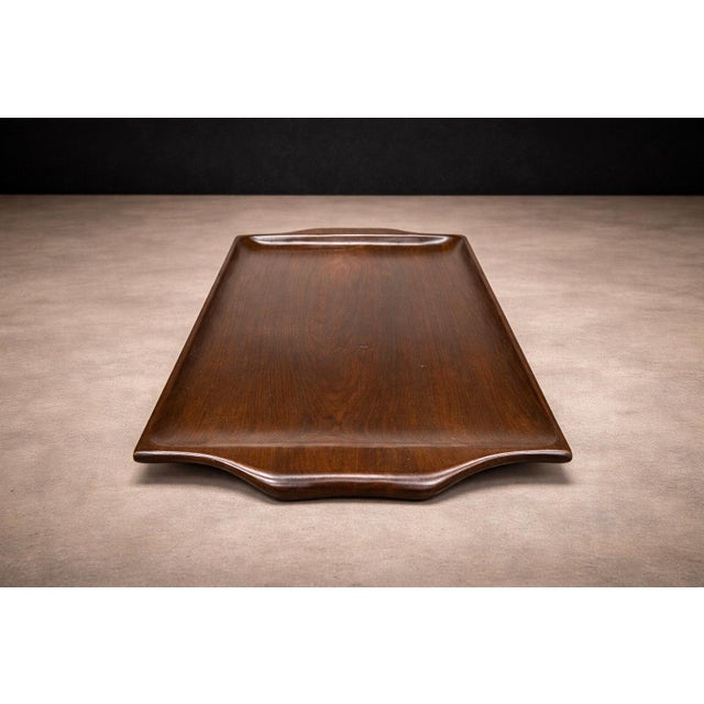 Wood Serving Tray in Hardwood, Jean Gillon, 1960s For Sale - Image 7 of 10