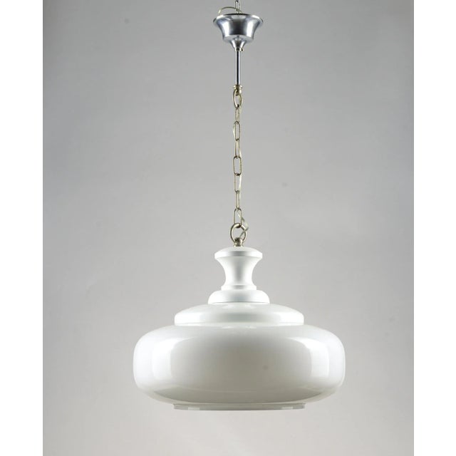 Metal Vintage Chandelier in Metal, Wood & Glass, 1950s For Sale - Image 7 of 9