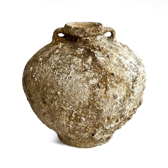 Antique Small Ocean Coastal Earthware Pot For Sale - Image 4 of 8