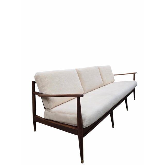Mid 20th Century Danish Modern Sofa Attributed to Ib Kofod-Larsen Newly Reupholstered For Sale - Image 9 of 12