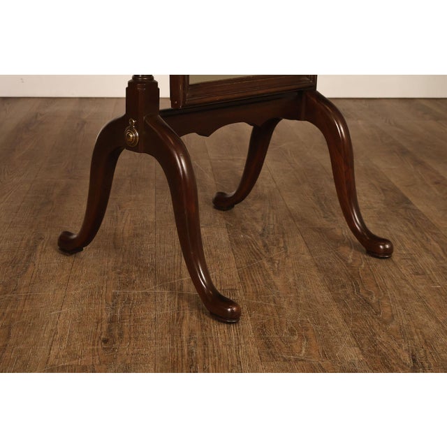 Wood Ethan Allen Georgian Court Cherry Cheval Floor Mirror For Sale - Image 7 of 18