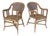 Art Nouveau Italian Chairs with Armrest in Rattan, 1900s, Set of 2 For Sale