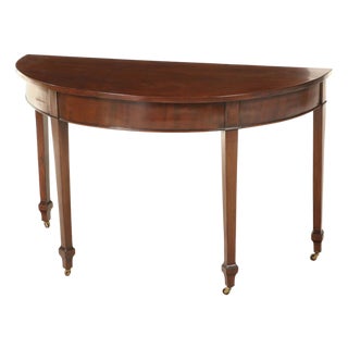 Late 18th Century Hepplewhite Mahogany Demilune Table For Sale