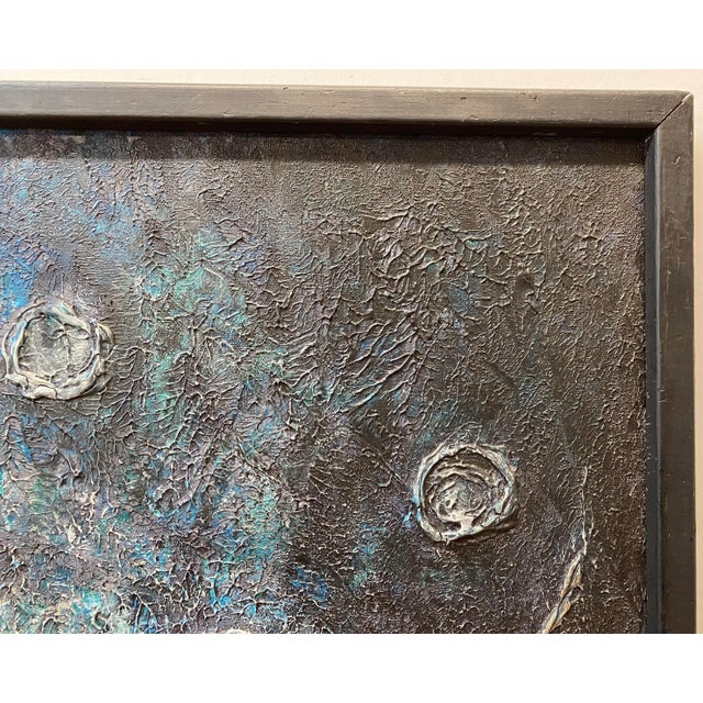 1960s Mid Century Modern "Craters of the Moon" Original Oil Painting by Duffy C.1969 For Sale - Image 5 of 13