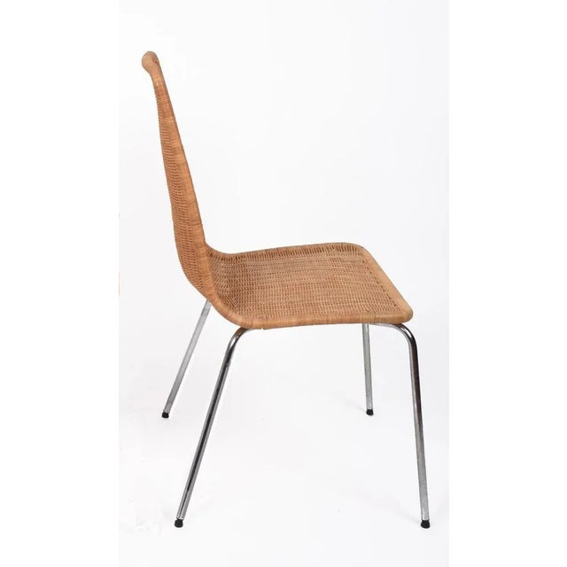 Mid-Century Italian Chromed Metal Chairs with Removable Rattan and Wicker, 1970s, Set of 4 For Sale - Image 16 of 18