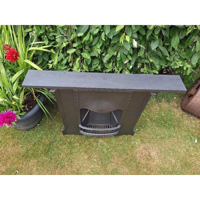 Metal Antique Cast Iron Combination Fireplace, 1915 For Sale - Image 7 of 13
