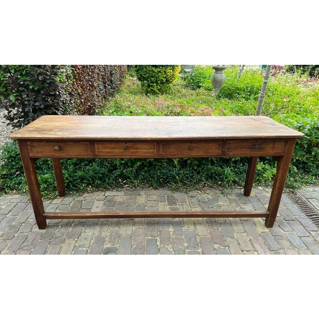 French Pine Refectory or Farmhouse Table with Drawers, 1900s For Sale - Image 9 of 18