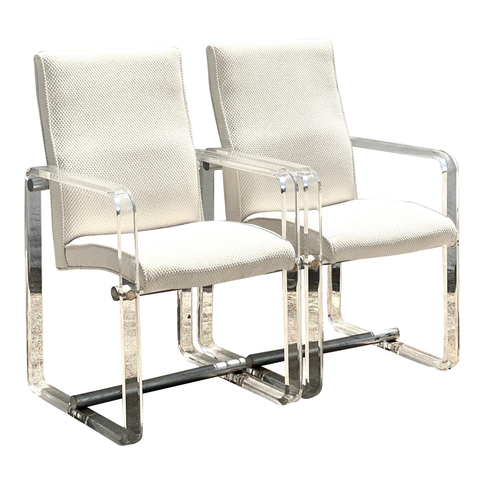 Mid Century Lucite Arm Chairs a Pair Chairish