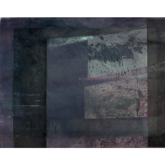 "Shades of Black" Martha Holden Abstract Original Painting on Paper. For Sale