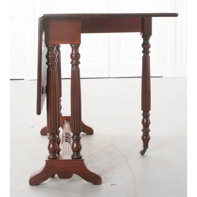 Brown English 19th Century Regency Mahogany Drop-Leaf Table For Sale - Image 8 of 11