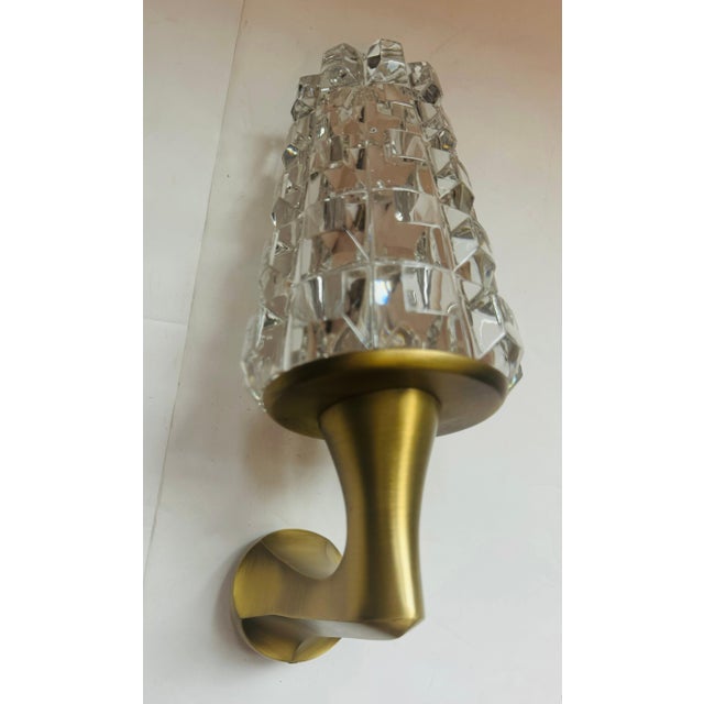 1970s Pair of 1970s French Crystal Othr Mid Century Wall Lamps For Sale - Image 5 of 11