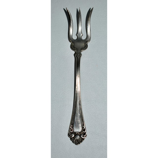 Antique Set of Four Decorative Silverplate Forks For Sale - Image 9 of 12