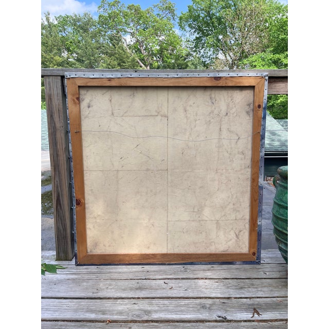 Textile Late 20th Century Large Tromp-L’oeil Oil Painting For Sale - Image 7 of 8