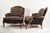 New Ralph Lauren Plaid Tartan Wool and Leather on Vintage Louis XV-Style Versailles Library Chairs - 2 Pieces For Sale - Image 16 of 18