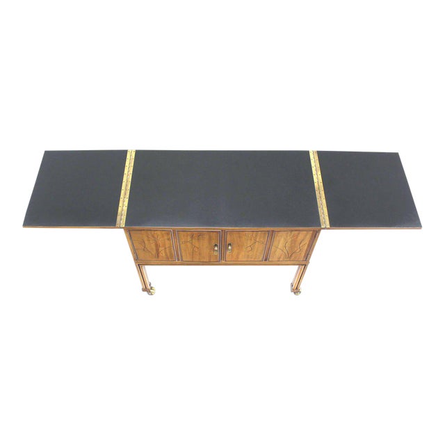 Mid-Century Modern Flip Top Bar Cart Server Cabinet For Sale