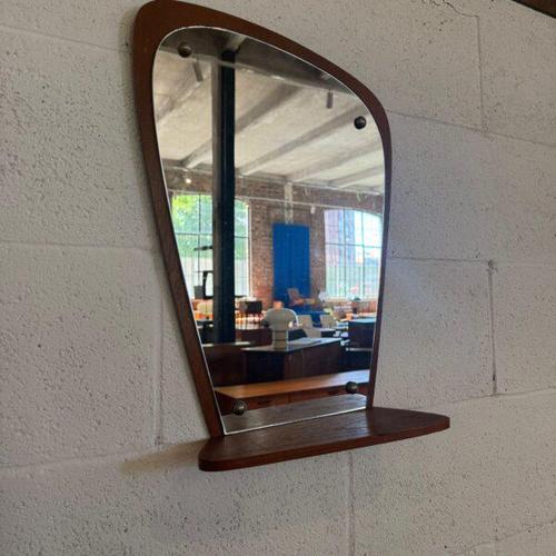 Teak Mirror with Shelf, Denmark, 1960 For Sale - Image 5 of 6