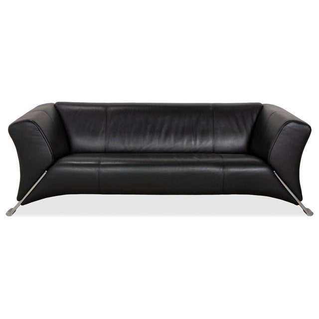 Model 322 3-Seater Sofa in Black Leather from Rolf Benz For Sale - Image 12 of 12