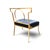 William Haines Custom Gilded Iron & Leather Chairs After Billy Haines For Sale - Image 4 of 7