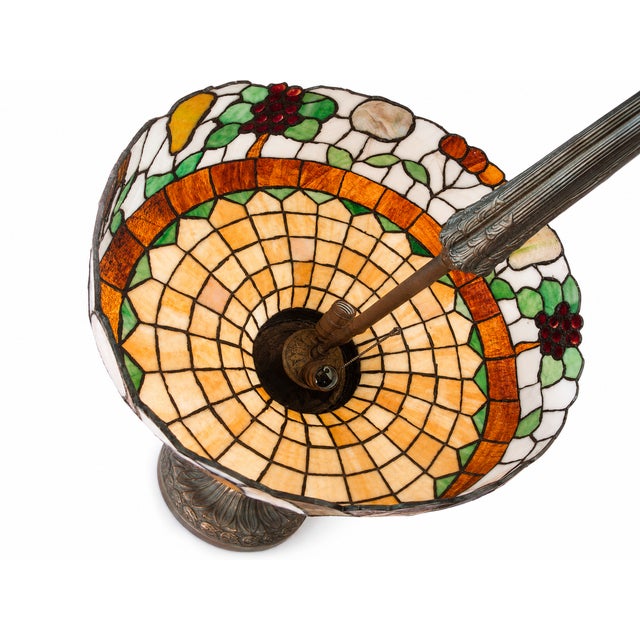 Early 1900's Williamson Leaded Glass Table Lamp For Sale - Image 4 of 9