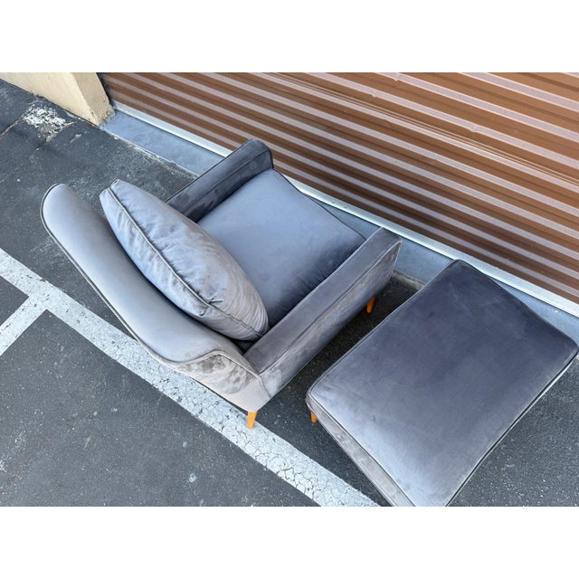 Wood Vintage Paul McCobb Attributed, Model 302 Lounge Chair and Ottoman for Directional For Sale - Image 7 of 8