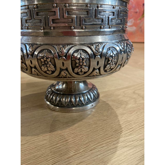 Antique Silver Covered Urn — Repoussé Greek Key, Fruit & Foliage Motifs, 2.86 LBS For Sale - Image 18 of 18