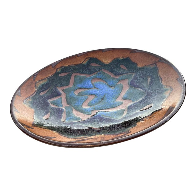 Large Signed Potters Brown Studio Art Pottery Centerpiece Bowl For Sale