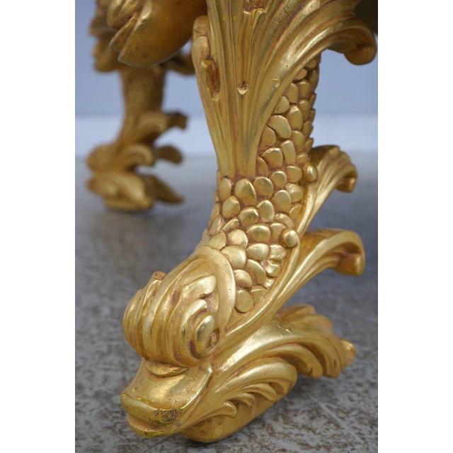 Stone Outstanding Gold Gilt Baroque Style Coffee Cocktail Table For Sale - Image 7 of 13