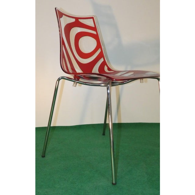 Technopolymer Chairs with Chrome Steel Frames by Luisa Battaglia for Scab Design, Italy, 1900s, Set of 6 For Sale - Image 9 of 18
